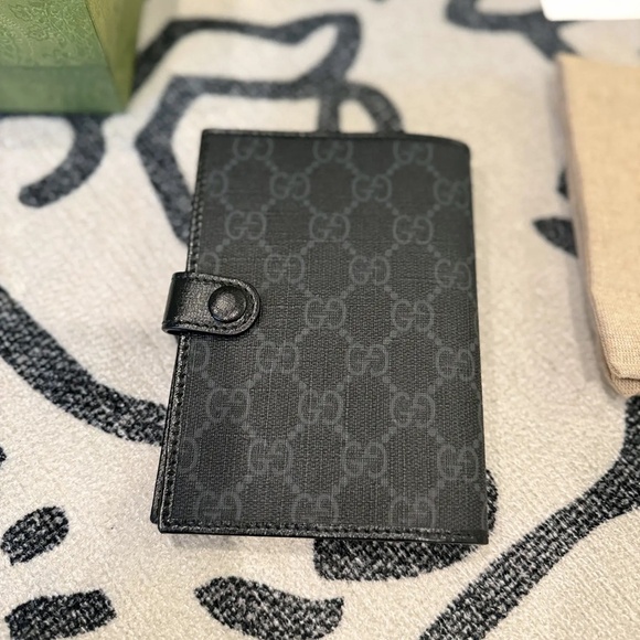 SOLD - Gucci Leather-Trimmed Monogrammed ECONYL Passport Case *Authentic* - Picture 3 of 9